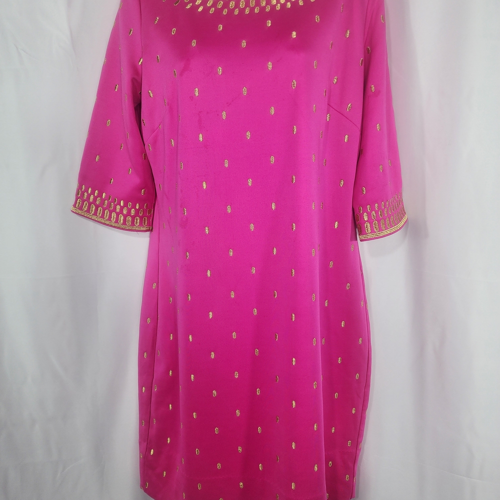 Gretchen Scott Designs Pink and Gold Dress